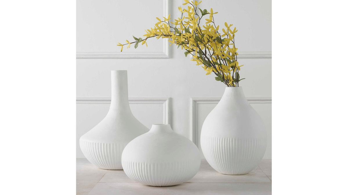 Apothecary - Satin White Vases (Set of 3)