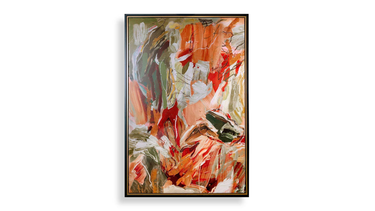 Garden City - Abstract Art - Green / Orange / Pink