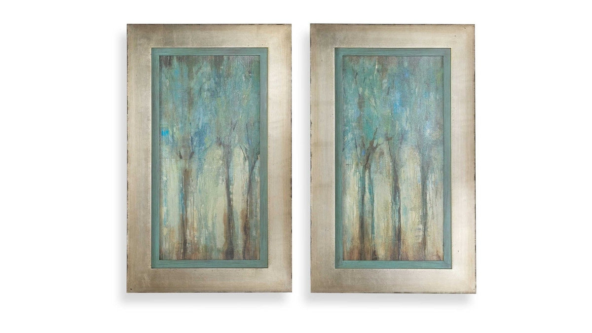 Whispering Wind - Framed Art Set of 2 - Blue