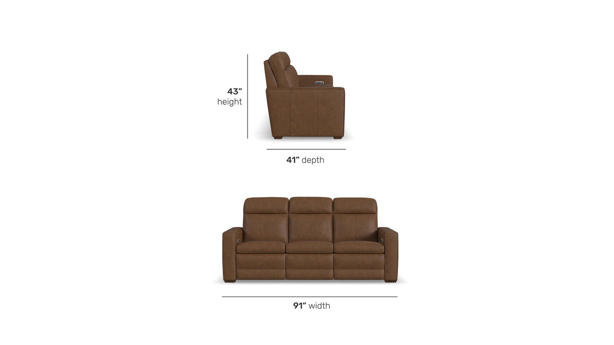 Dutch - Power Reclining Sofa With Console, Power Headrest, &amp; Lumbar
