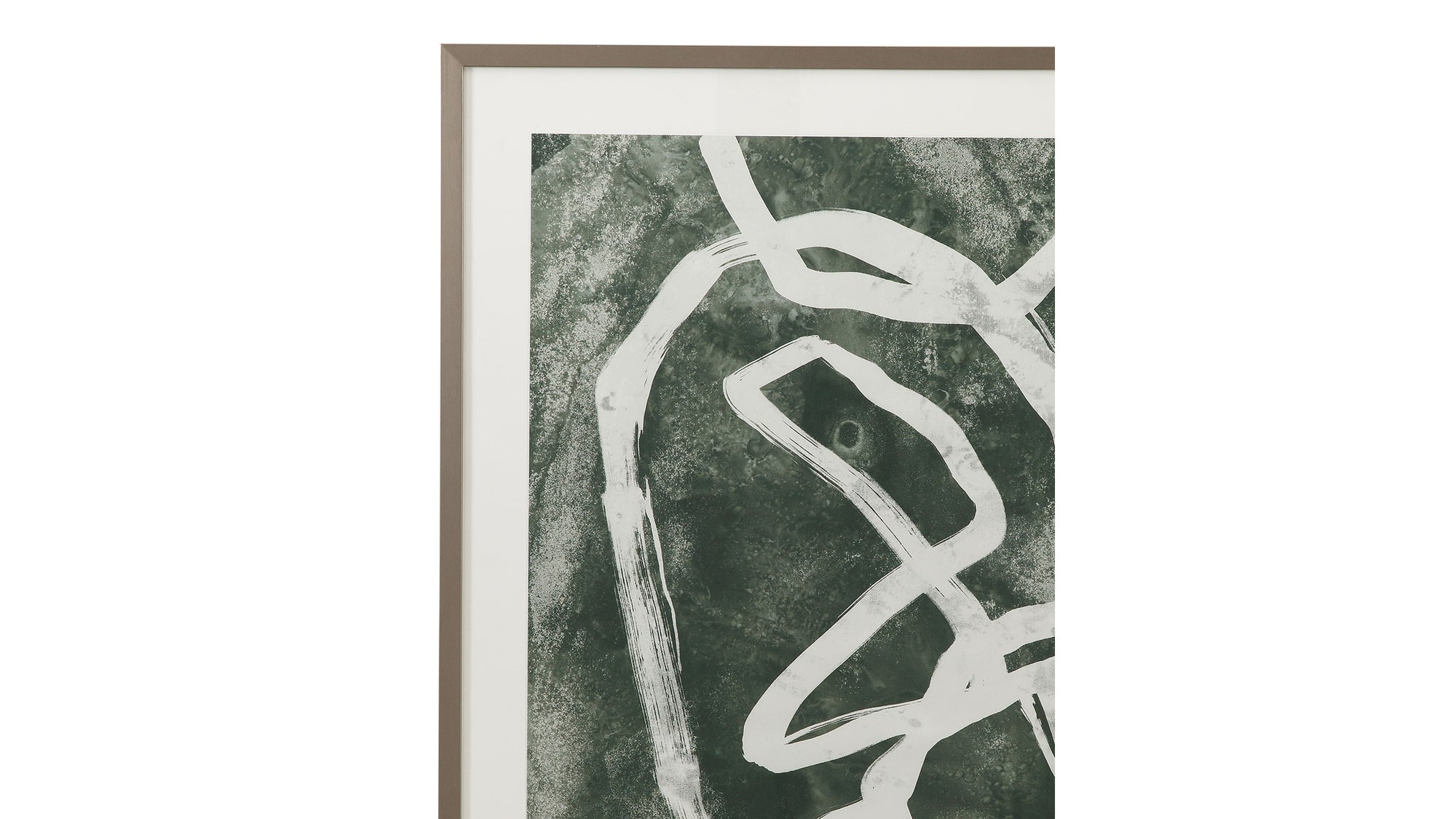 Chalk Line II Framed Print - Green / White