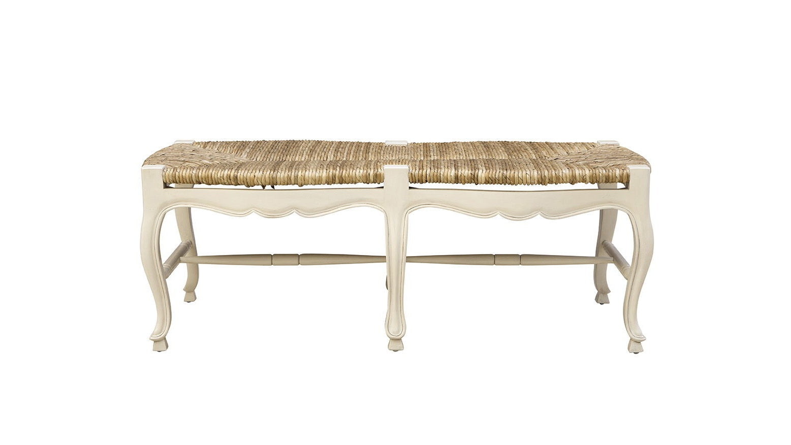 French - Backless Settee - White / Light Brown