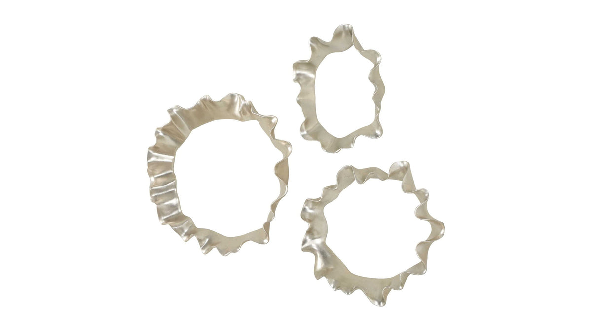 Ripple Effect - Wall Art (Set of 3) - Silver