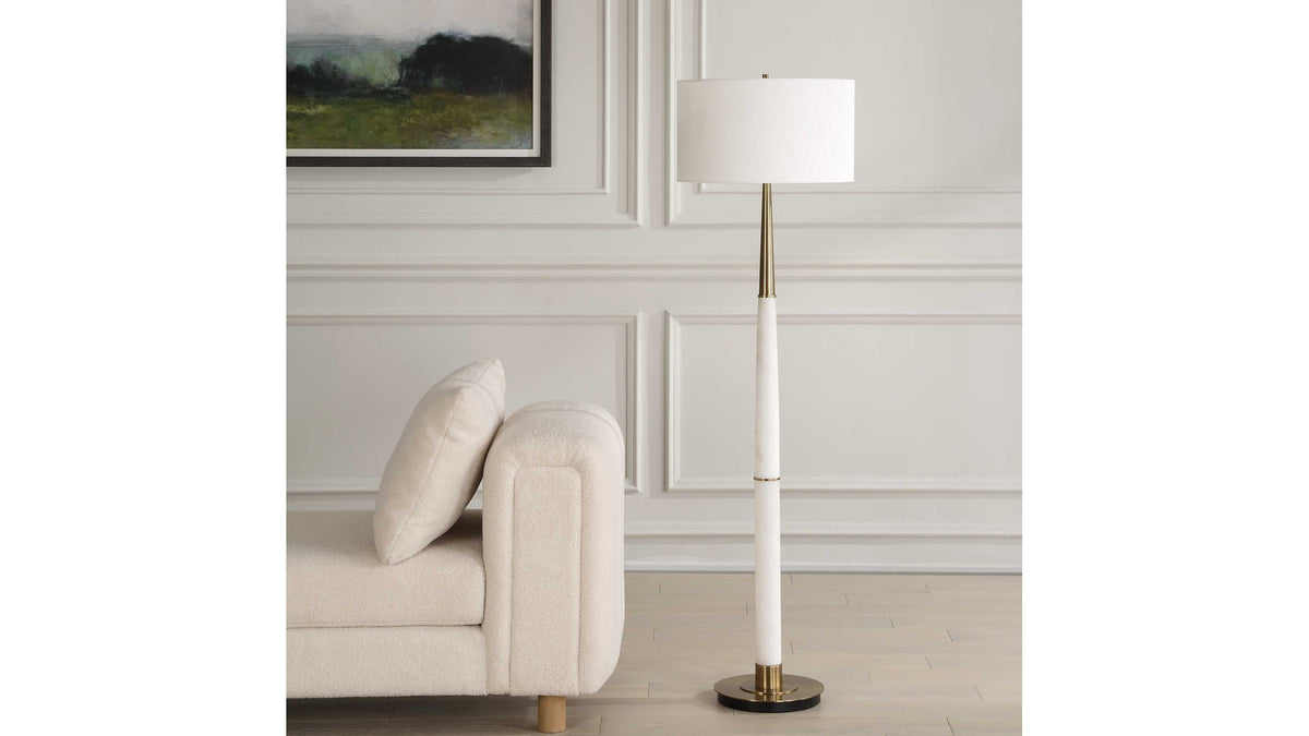 Faro - White Marble Floor Lamp