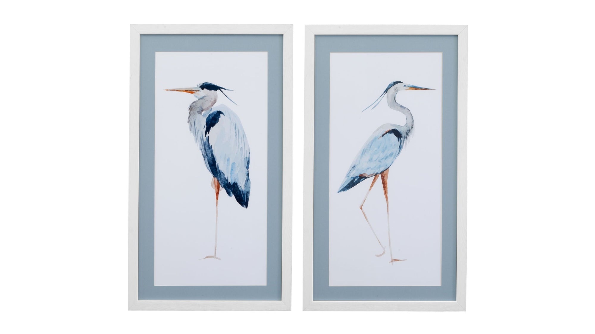 Heron I Framed Print - White