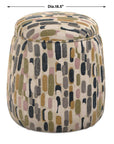 Arem - Upholstered Multi-Color Ottoman - Gray / Pink / White / Yellow