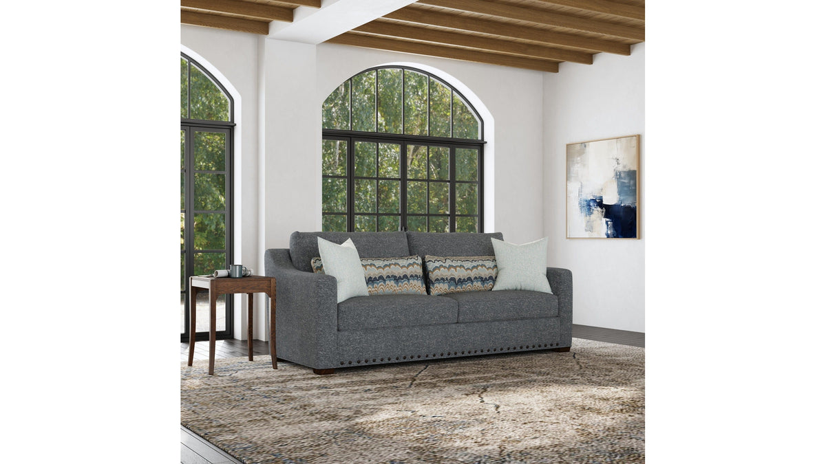 Milo - Fabric Two-Cushion Sofa With Nailhead Trim