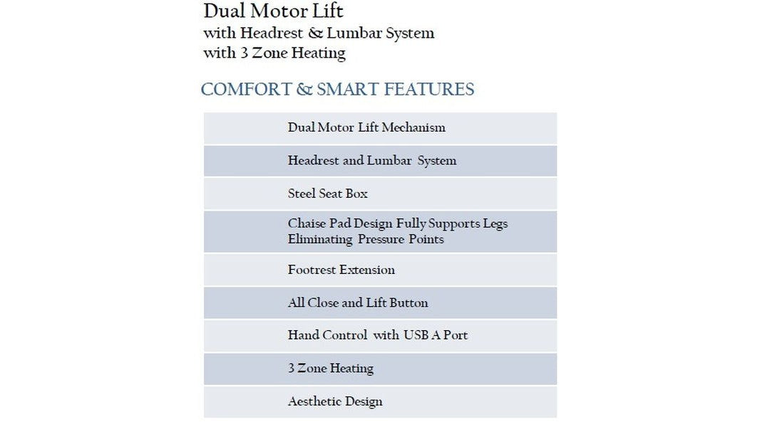 Lucas - Power Lift Recliner With Power Headrest, Power Lumbar And 3 Zone Heat