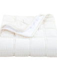 Stella - Faux Silk Velvet Double Box Stitch Throw - Stone