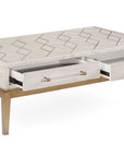 Perrine - Rectangle Cocktail Table - White / Gold