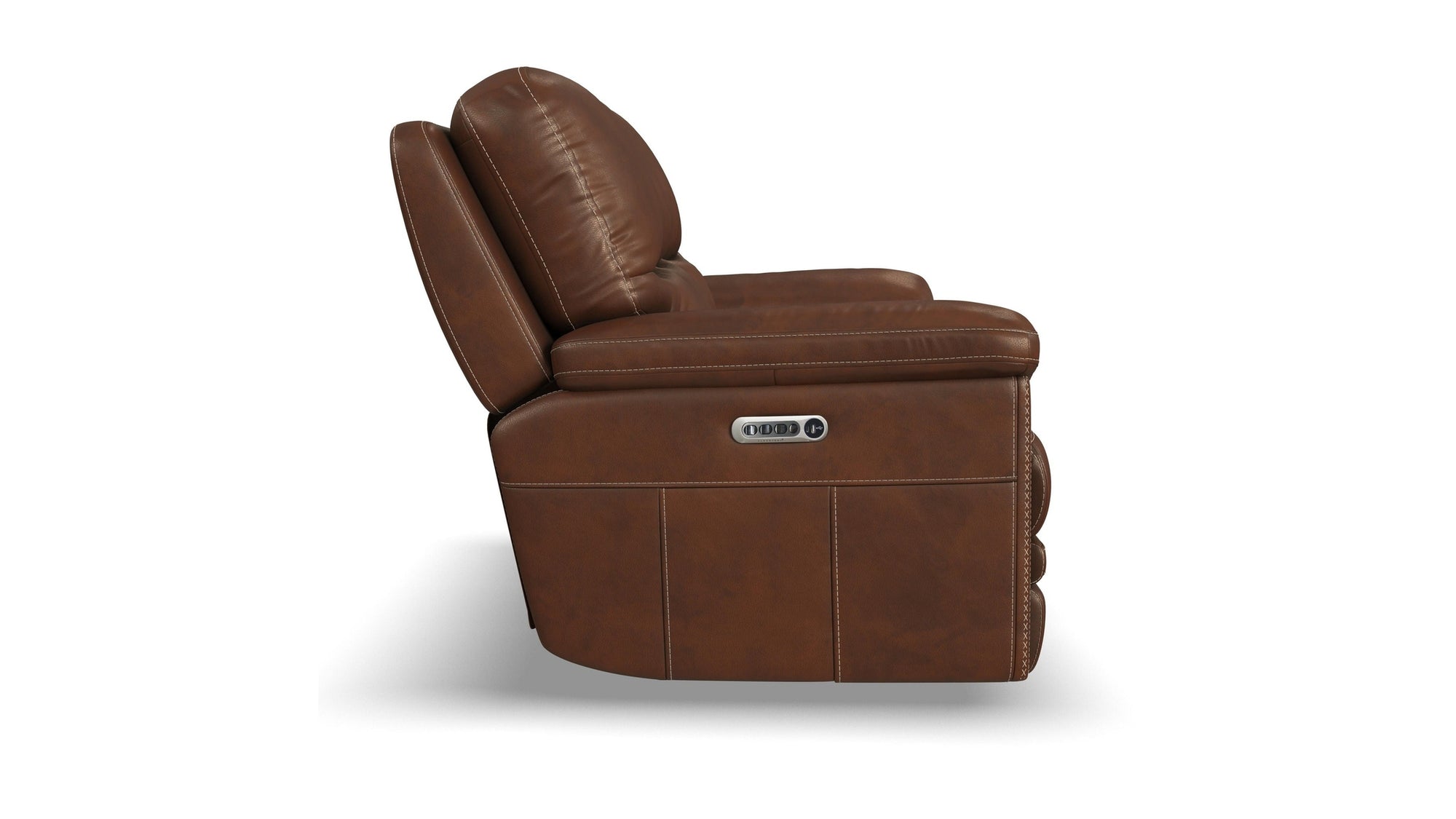 David - Power Reclining Sofa With Power Headrests & Lumbar - Pecan