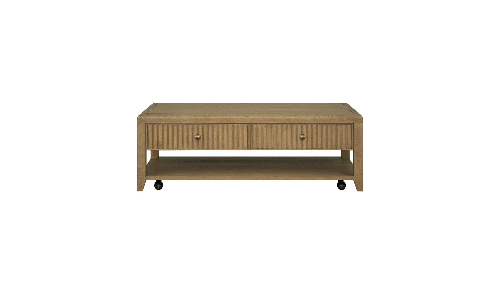 Reed - Rectangular Coffee Table With Casters - Driftwood Oak