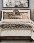 Chalet - Full Aztec Comforter Set (Set of 3) - White / Brown