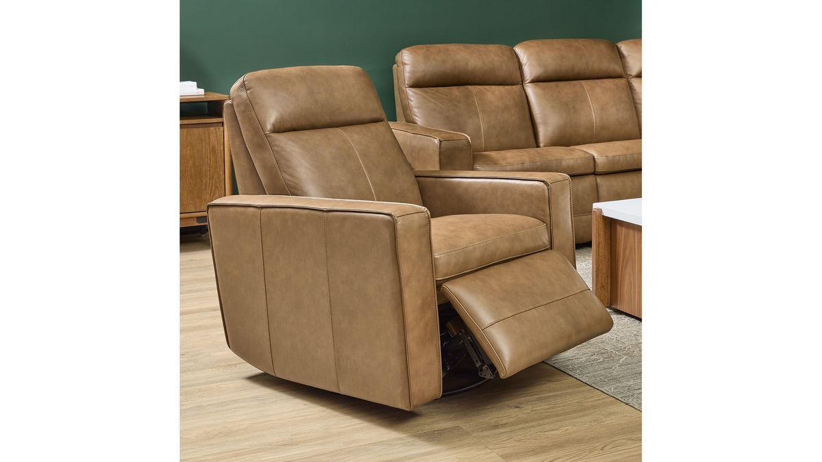 Dutch - Power Swivel Gliding Recliner With Power Headrest, Lumbar, Heat &amp; Massage