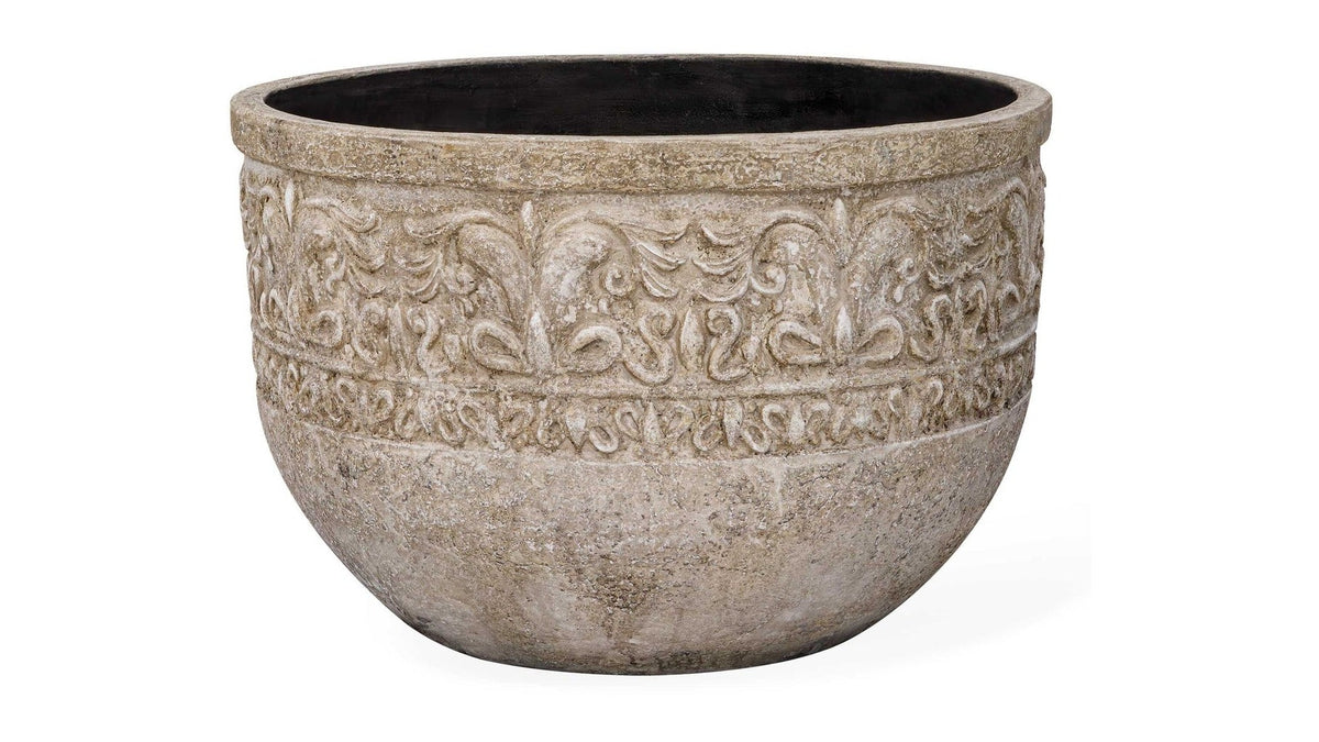 Regalia - Indoor-Outdoor Stone Planter - Brown