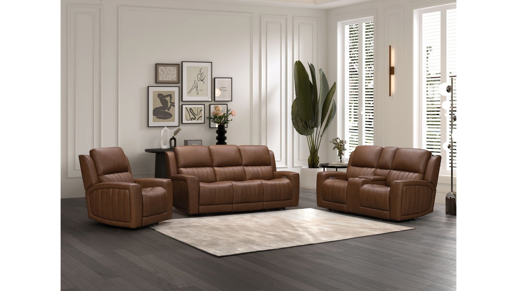 Pierce - Power Sofa With Power Recline, Power Headrest Drop Down Table With Two Cup Holders -Zero Gravity, Lumbar