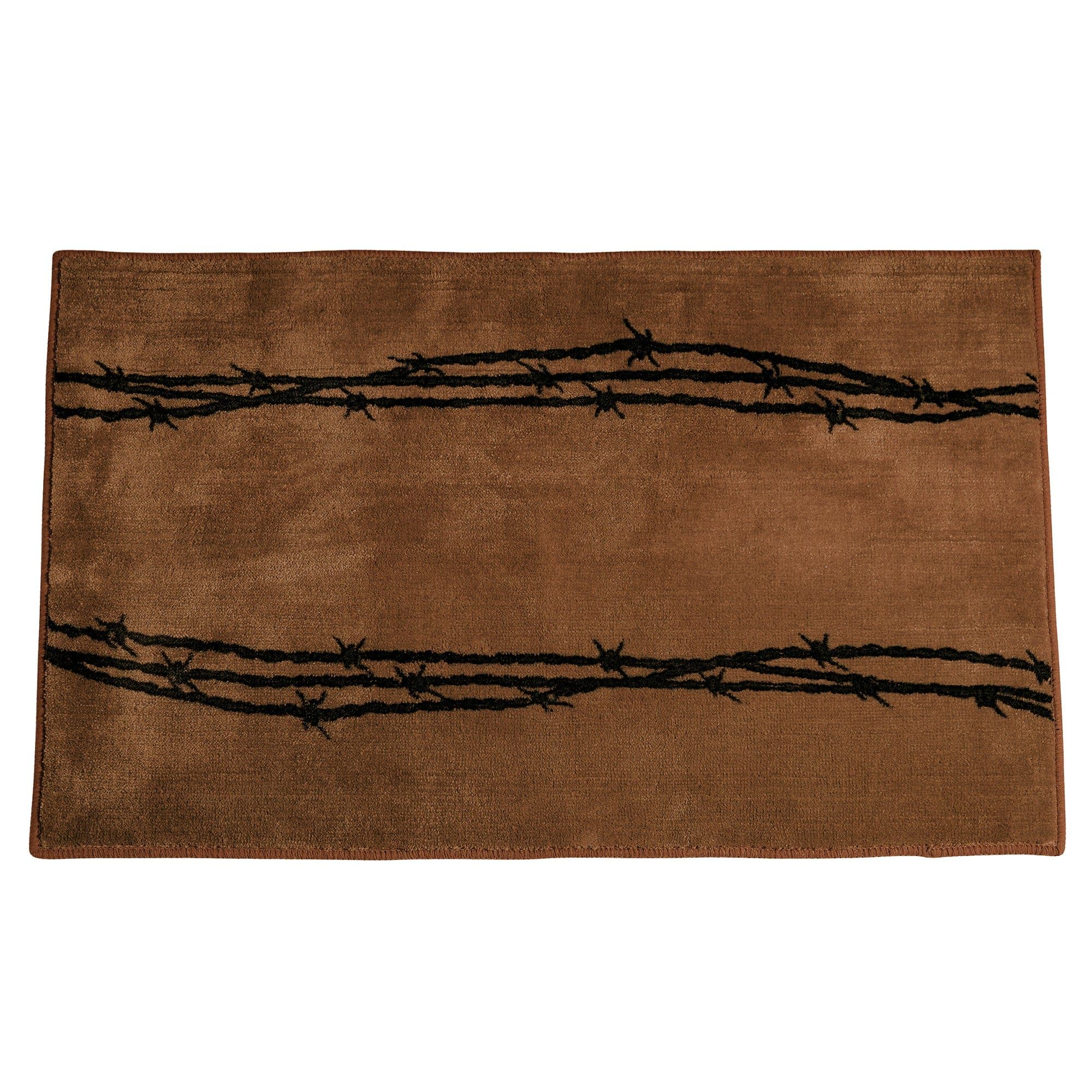 Rustic Barbwire - 24" x 36" Barbwire Print Rug 2 Per Carton - Chocolate