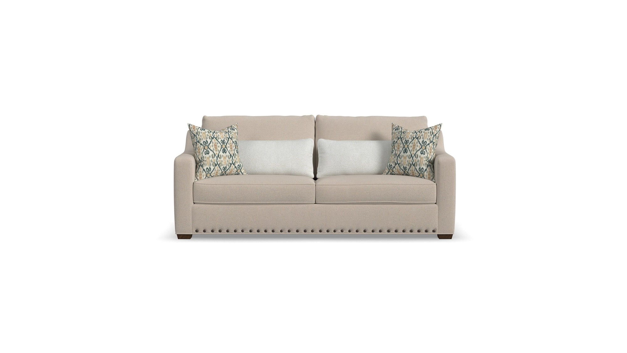 Milo - Fabric Two-Cushion Sofa With Nailhead Trim