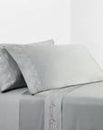 Scroll Sheet - Queen 350TC Gray Scroll Embroidered Sheet Set (Set of 4) - Gray