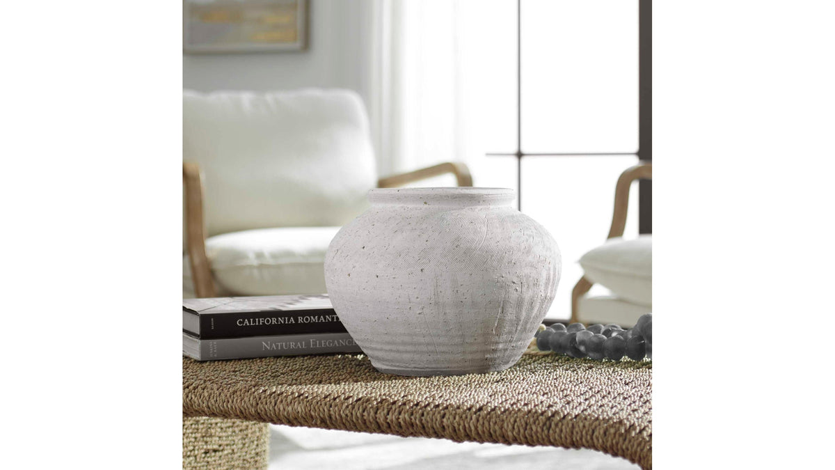 Floreana - Round Vase - White