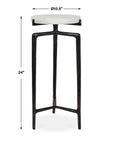 Tobias - Marble Slab Drink Table - Bronze / White