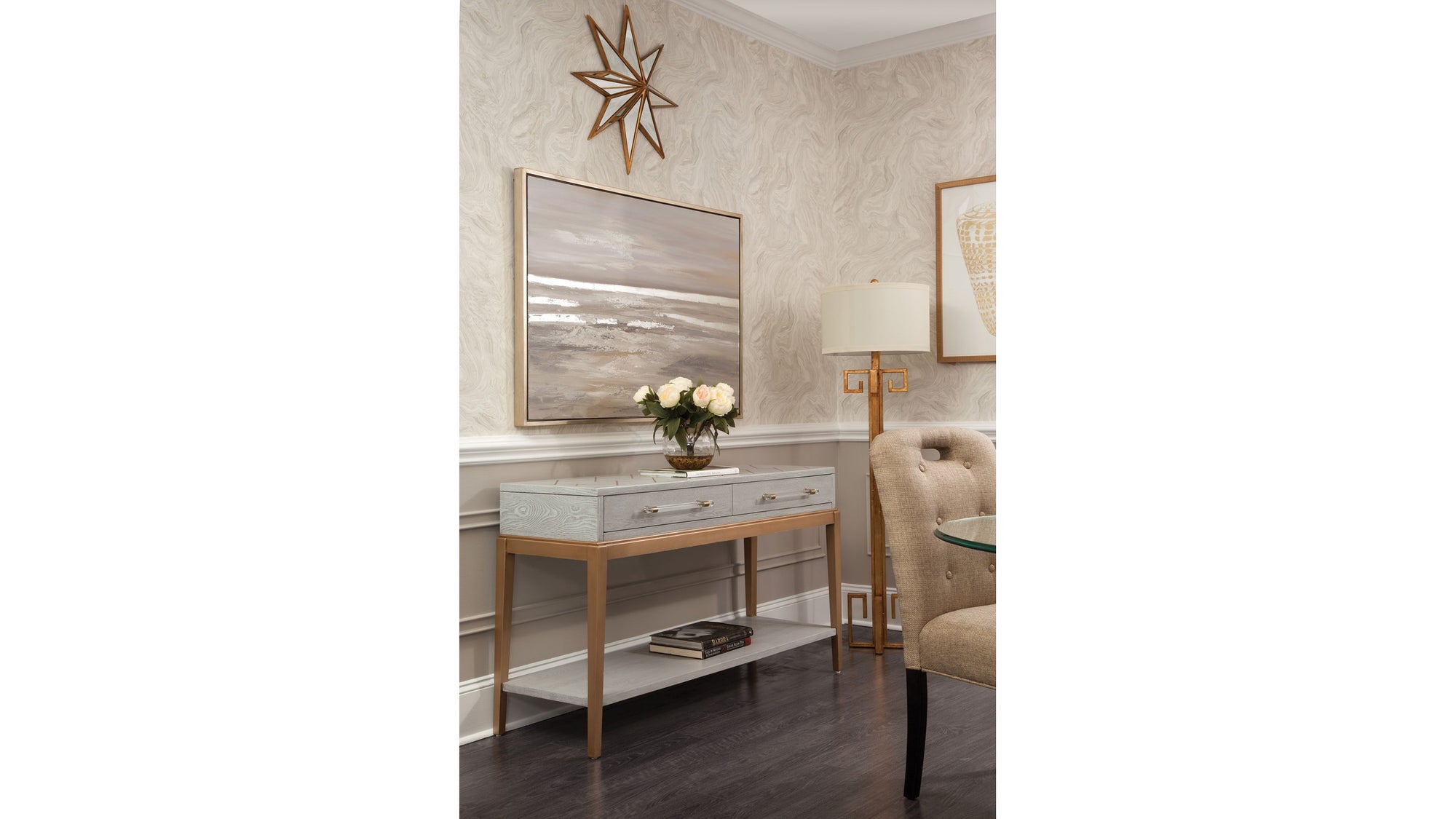 Perrine - Console Table - Silver / Gold