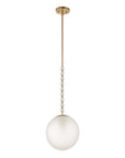 Ripple - 1 Light Frost Glass Pendant - Gold