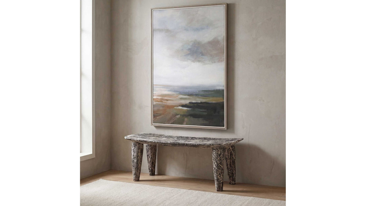Fade To Black - Wood Bench - Black / White