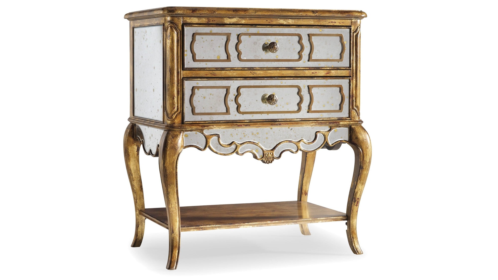 Sanctuary - Mirrored Leg Nightstand - Bling