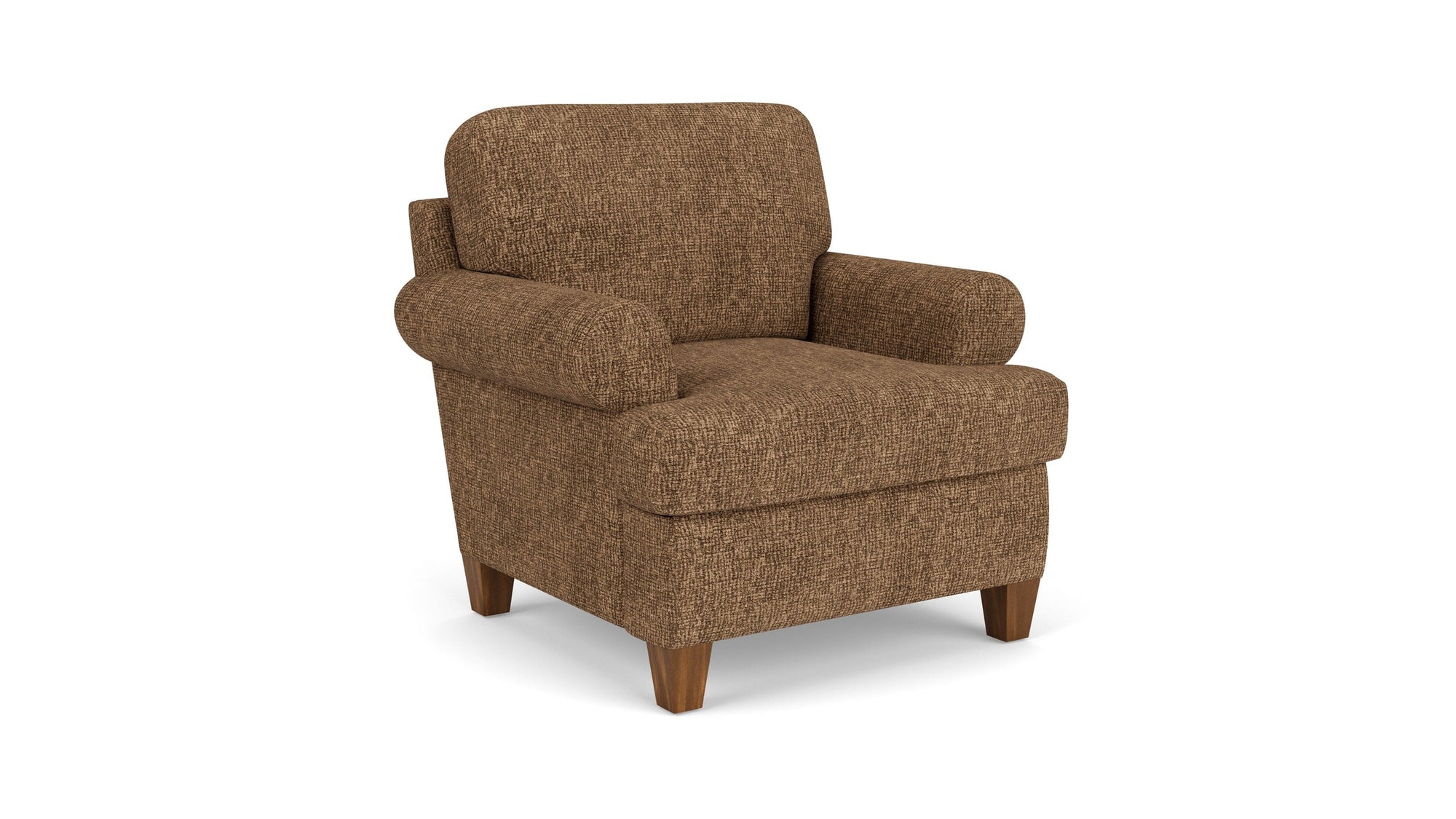 Moxy - Fabric Arm Chair, T-Shaped Seat Cushion, Curved Sock Arms