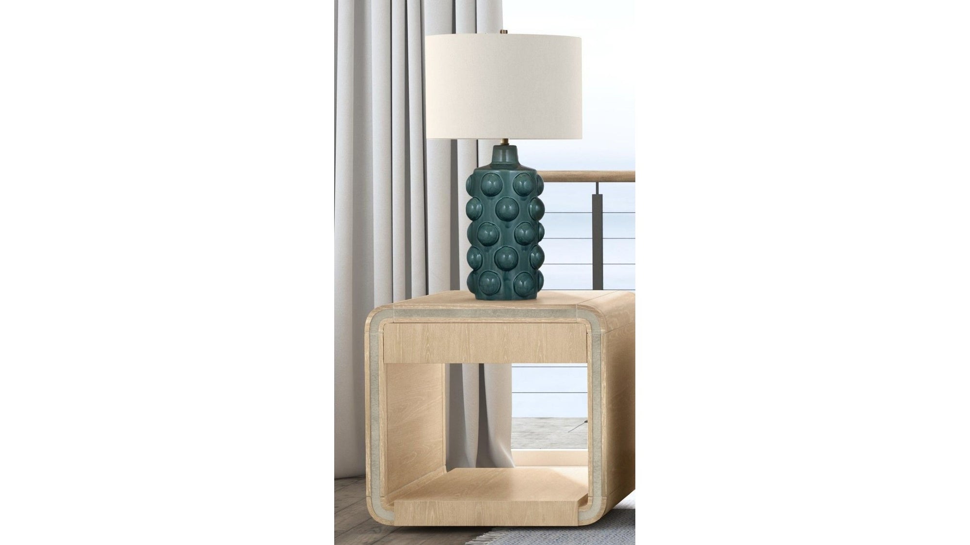 Damone - End Table - Cerused White Oak
