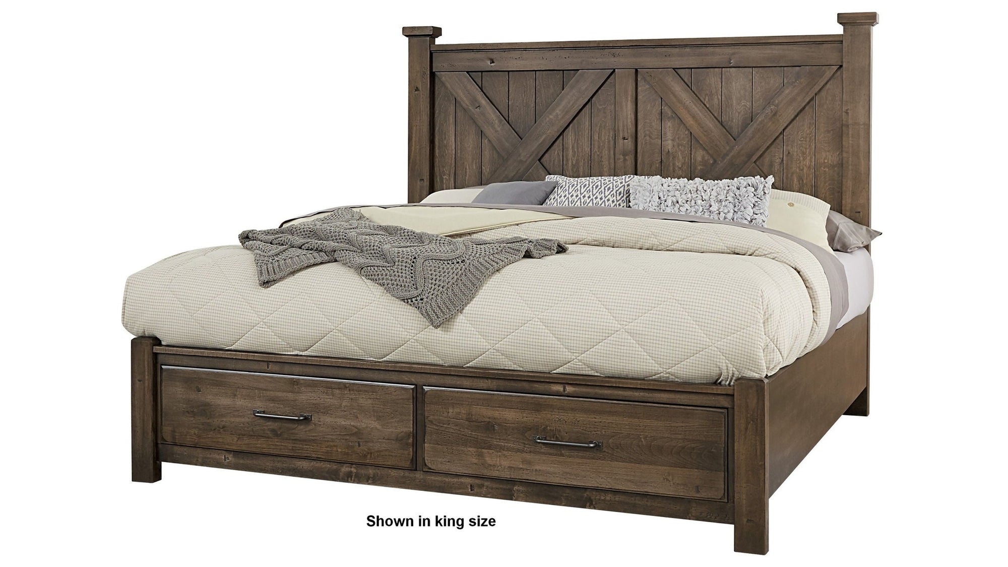 Cool Rustic - X Bed With Storage Footboard