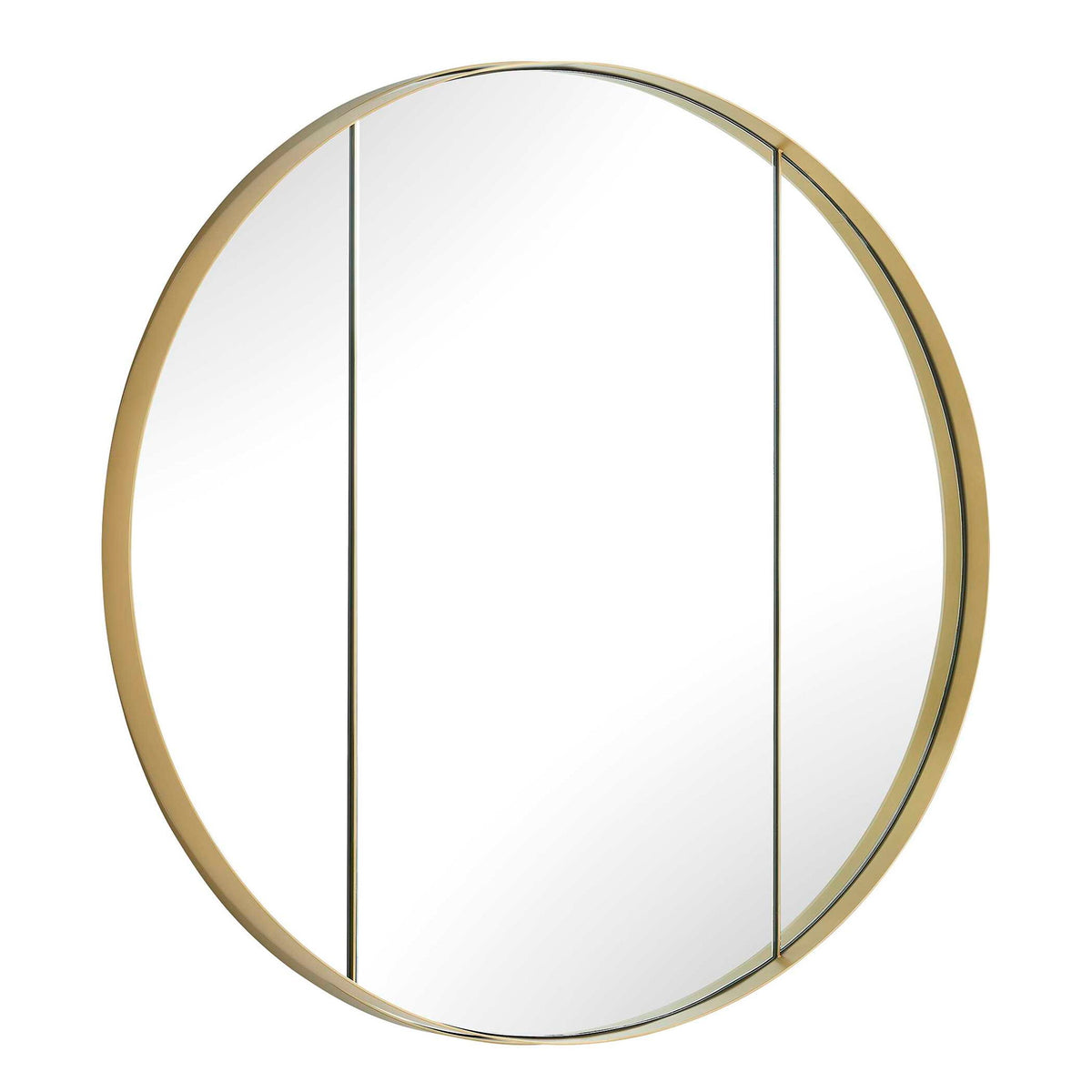 Amram - Round Mirror - Antique Brass / Gold
