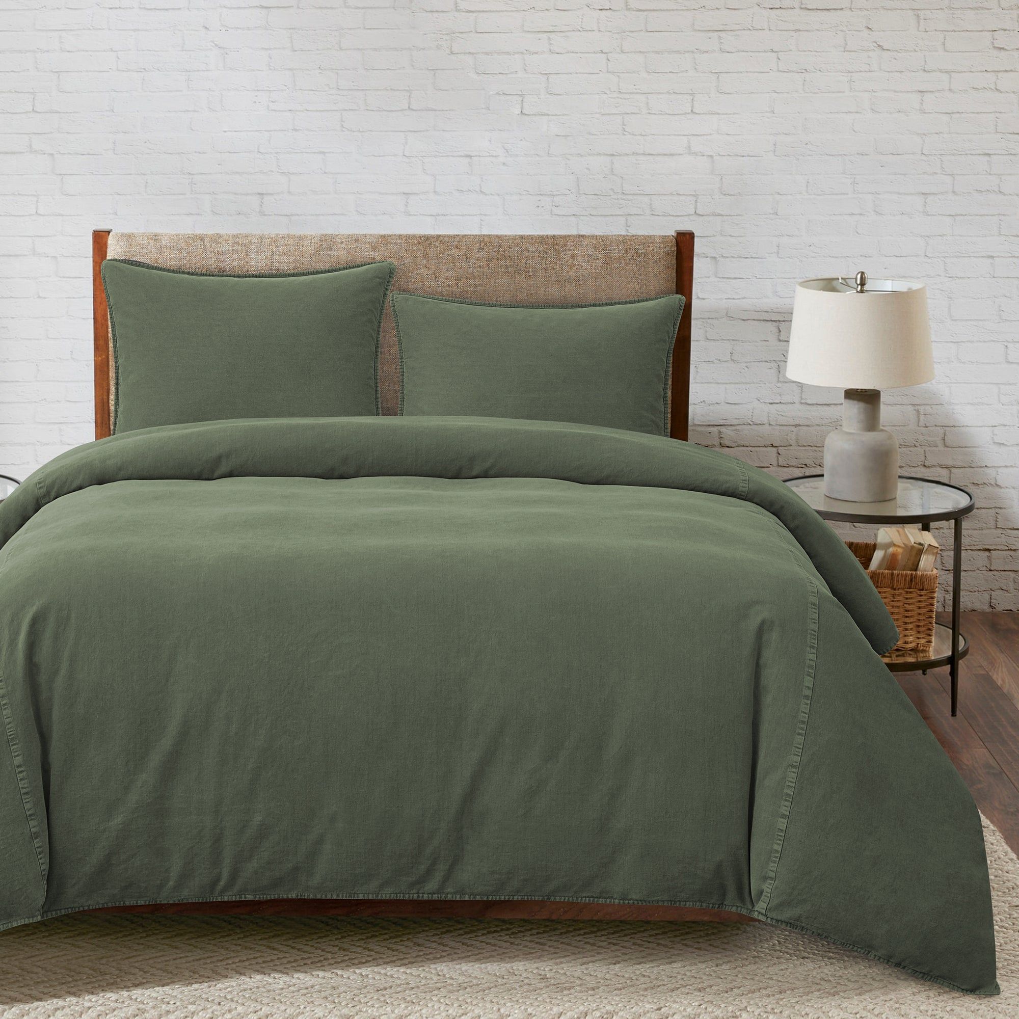 Cotton Canvas - Twin Stonewashed Duvet Cover Set (Set of 2) - Duffle Bag
