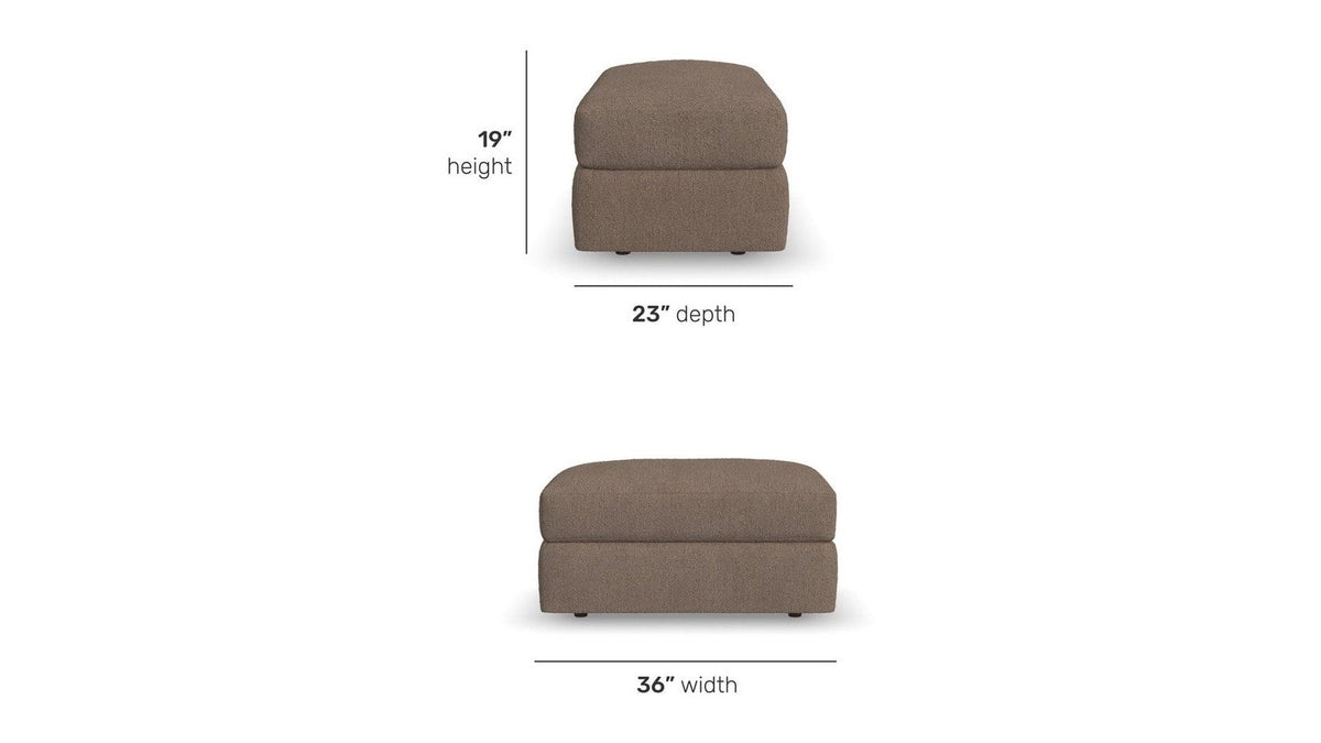 Chevy - Fabric Ottoman Pouf - Brown