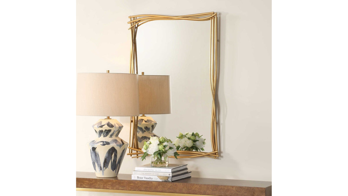 Curved Branches - Mirror - Gold