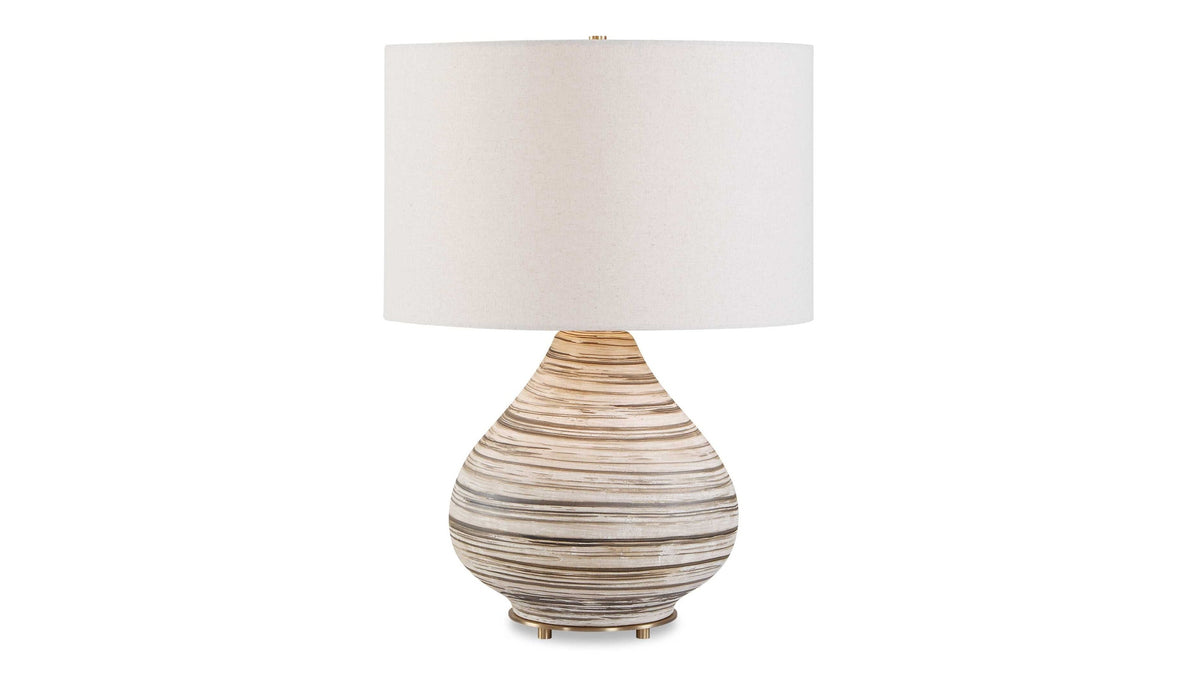 Azura - Horizontal Line Table Lamp - Brown / Gray / White