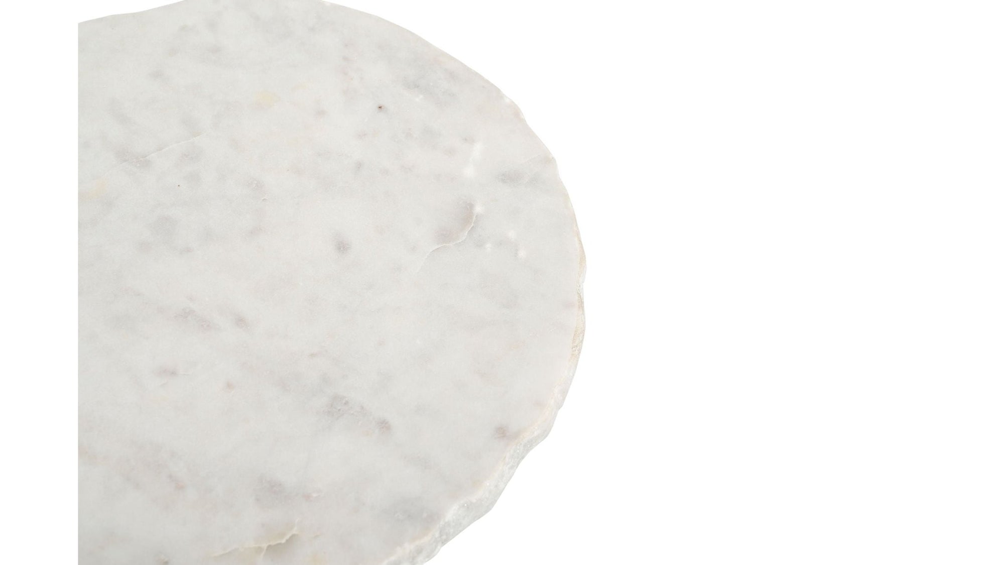 Aeirith - Accent Table - Natural Edge White Marble / Antique Brass