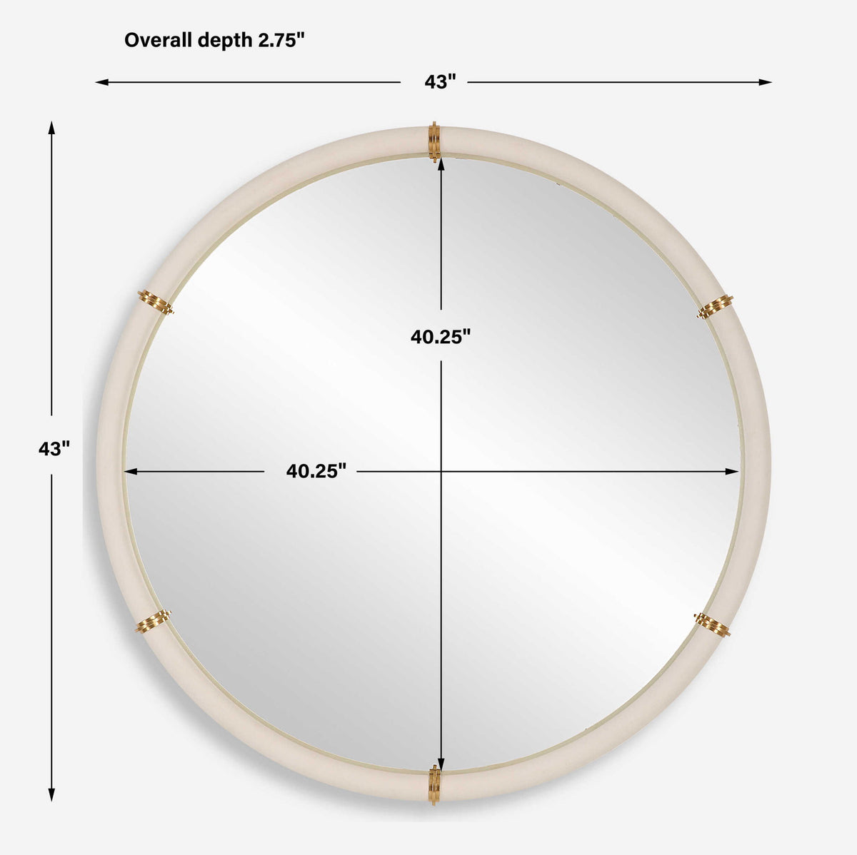 Cyprus - Round Mirror - White