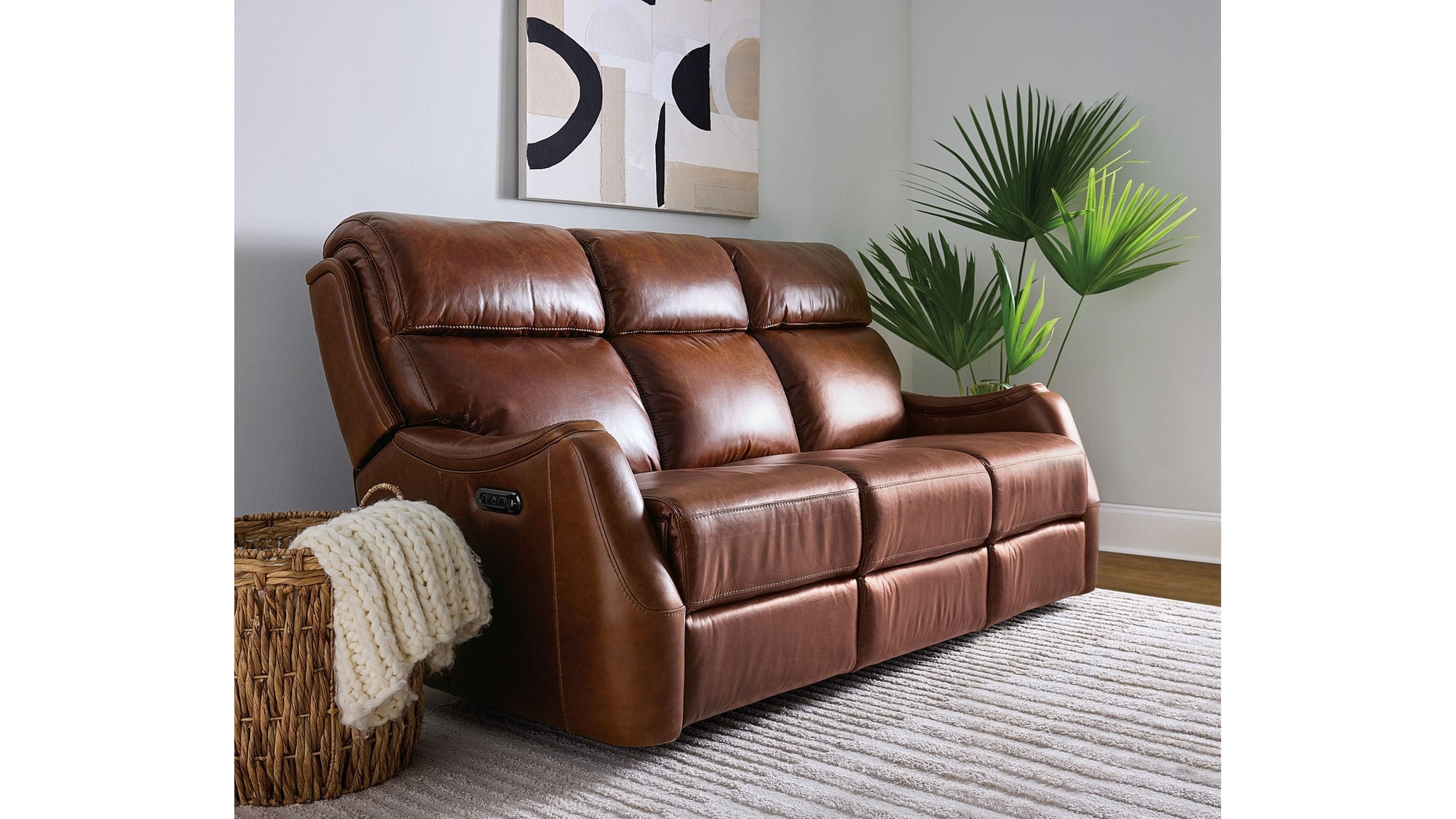 MS - Harlan Zero Gravity Power Sofa With Power Headrest - Dark Brown