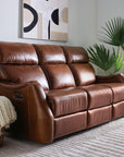 MS - Harlan Zero Gravity Power Sofa With Power Headrest - Dark Brown