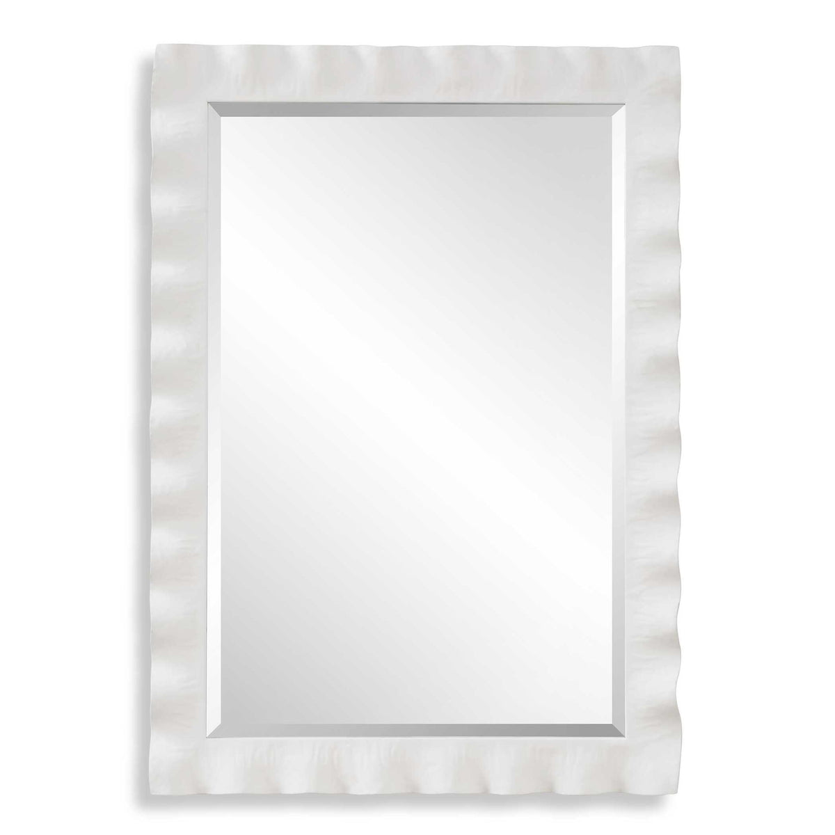 Haya - White Scalloped Mirror