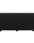 Stevenson - Chiseled 4 Door Cabinet - Black / Brown / Woodtone