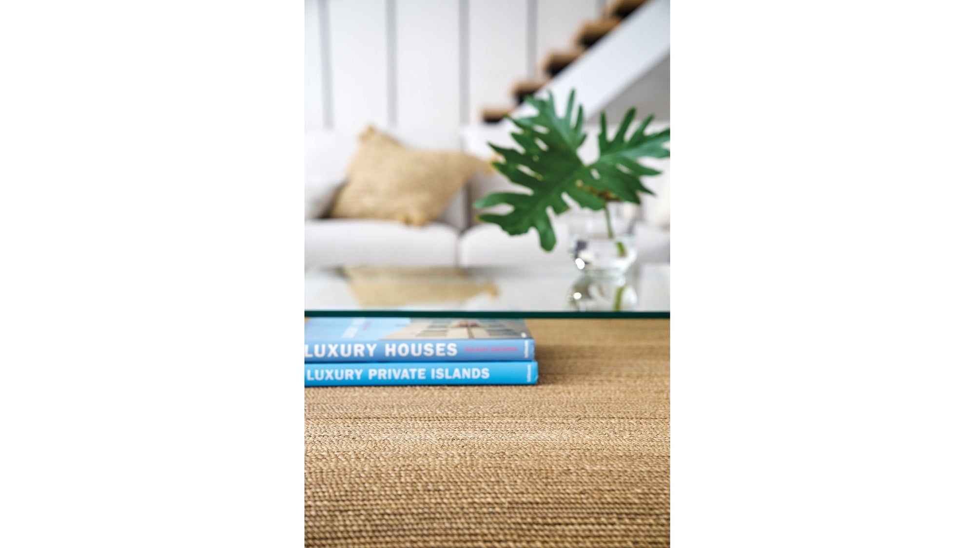 Amani - Rope And Glass Cocktail Table - Light Brown