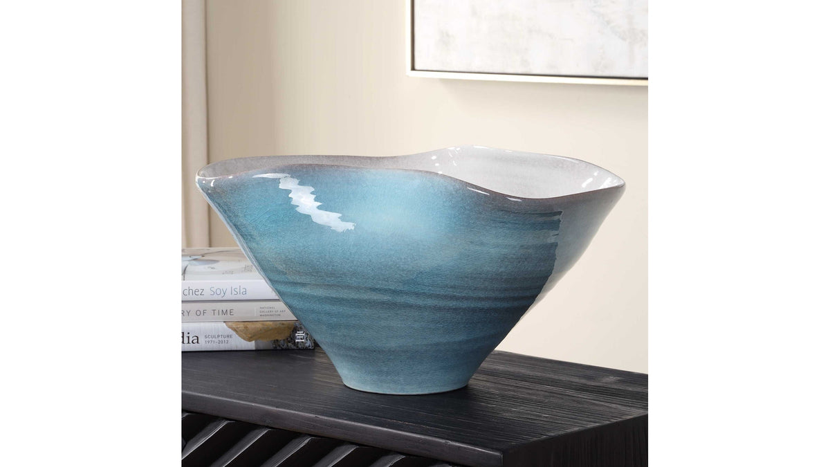 Blue Crest - Ceramic Bowl - Blue