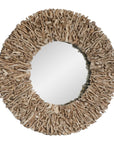 Rossetti - Round Interwoven Wood Mirror - Woodtone