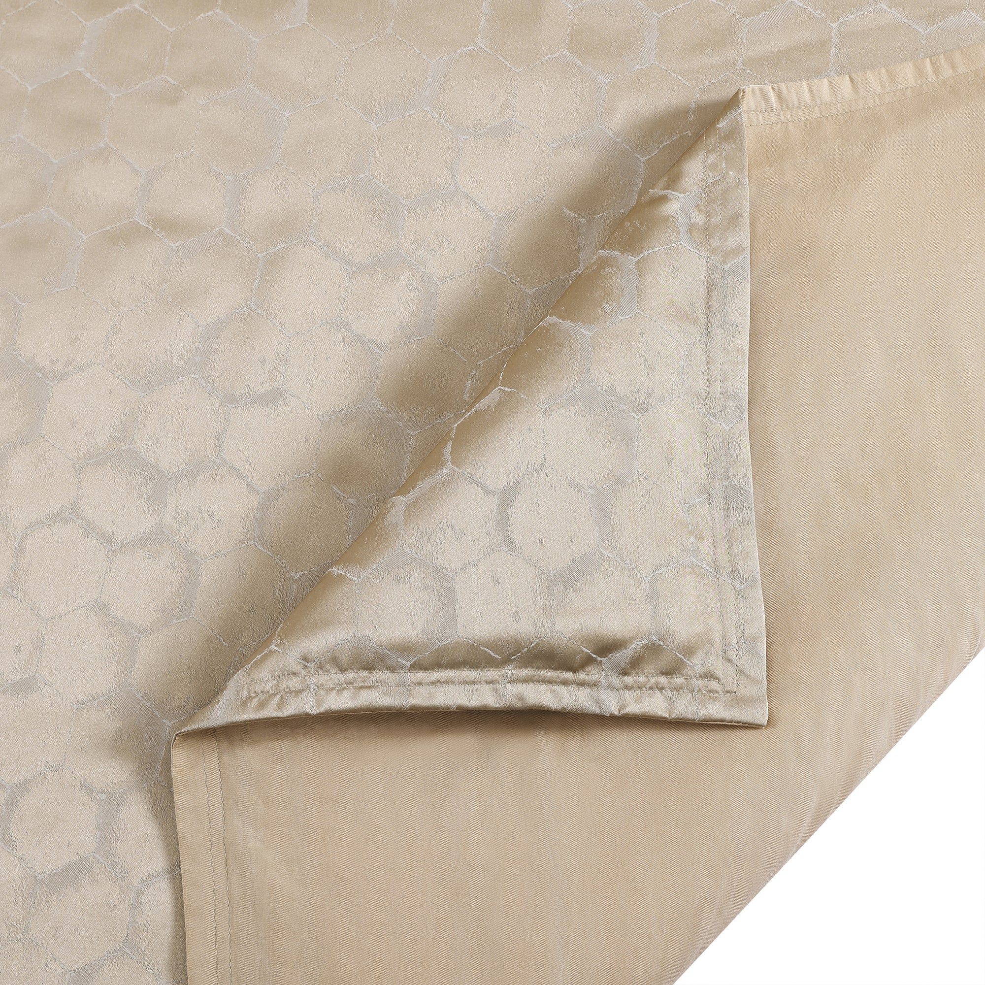 Honeycomb - King Jacquard Duvet Cover Set (Set of 3) - Light Gold