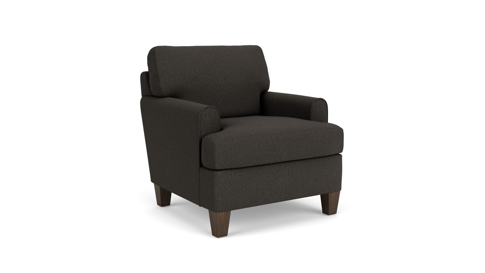 Moxy - Fabric Chair, T-Shaped Seat Cushion, Rounded Mailbox Arms