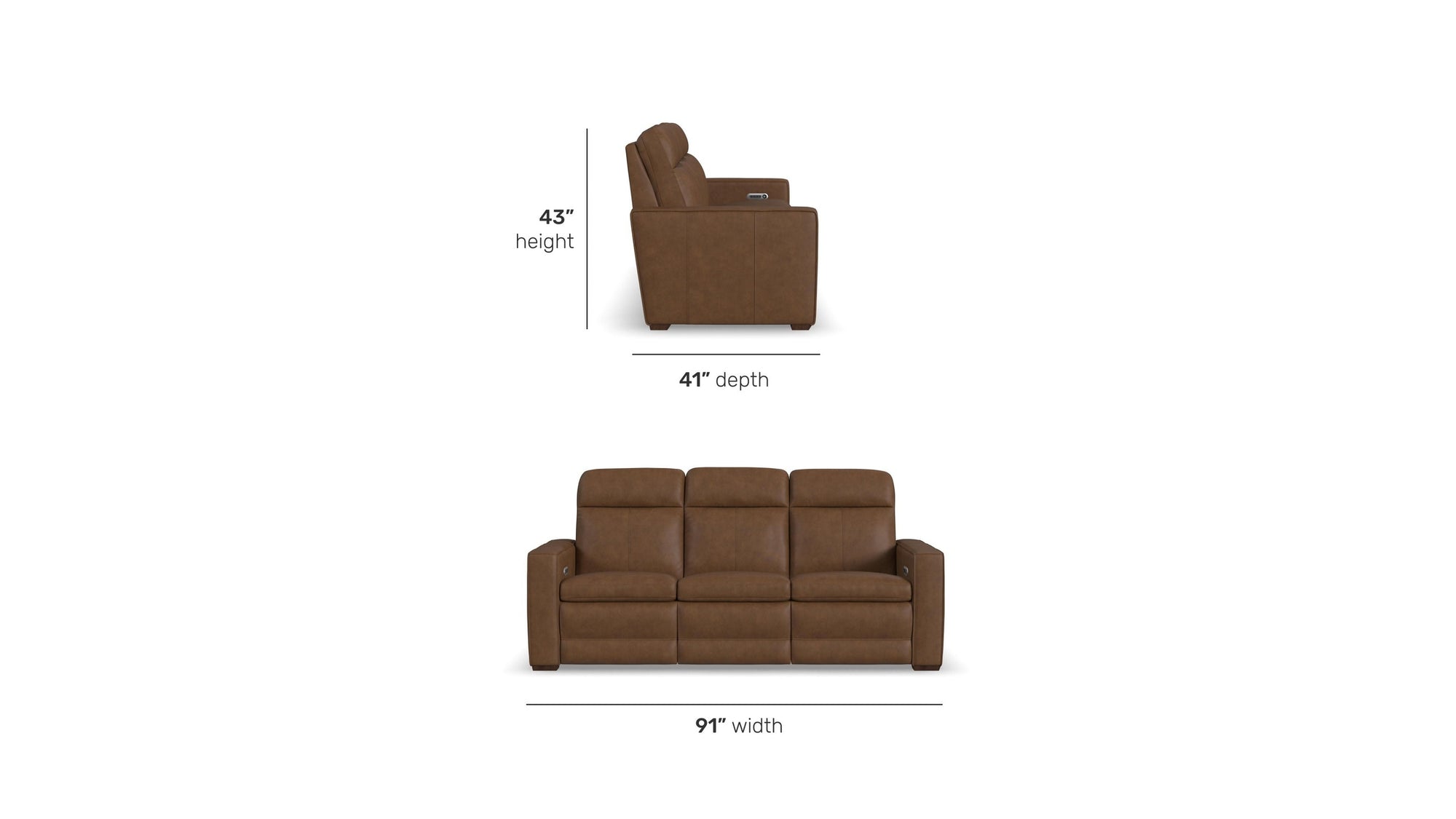 Dutch - Power Reclining Sofa With Console, Power Headrest, & Lumbar