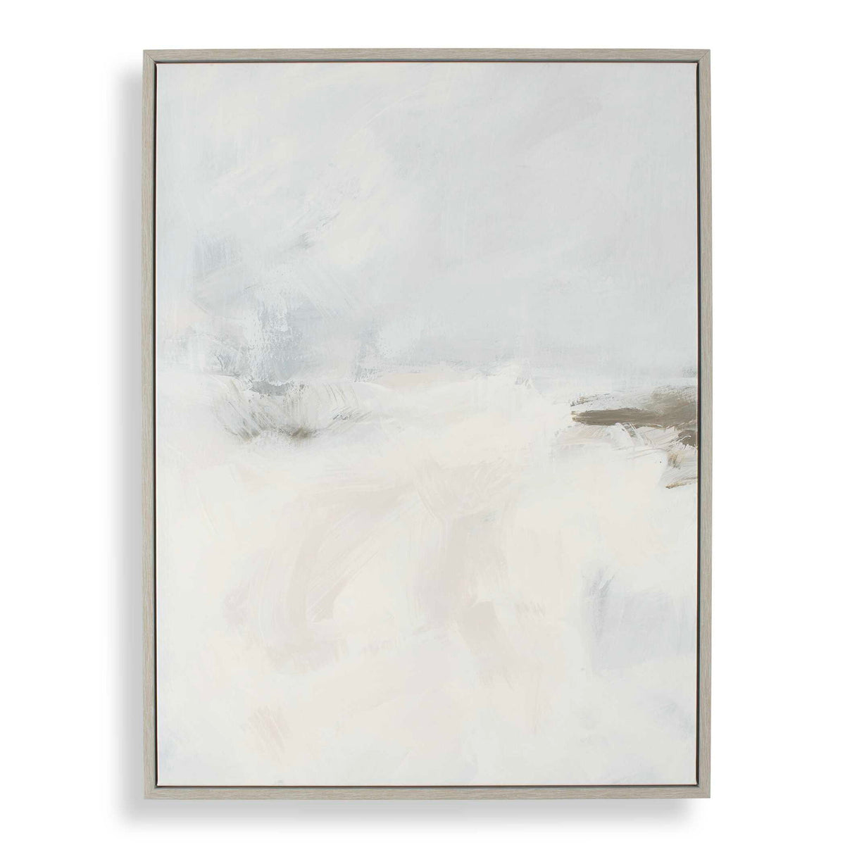 Simple Serenity - Framed Abstract Art - White / Light Blue